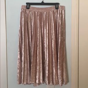 Blush Velvet A-Line Skirt